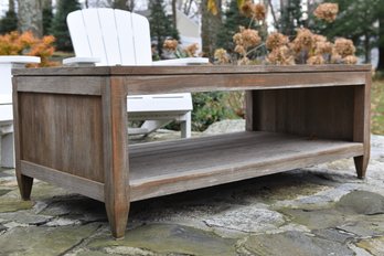 Brown Jordan Weathered Teak Outdoor Cocktail Table
