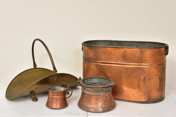 Collection Of Copper And Brass Basket