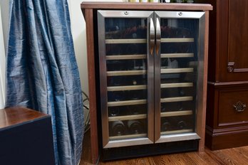 Danby Silhouette 54 Bottle Locking Wine Cooler With Custom Wood Cabinet