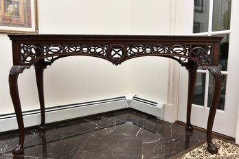 Ardley Hall Chippendale Style Carved Wood Console Table With Ball And Claw Feet