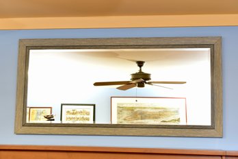 Modern Rustic Rectangular Wooden Weathered Grey Beveled Edge Mirror