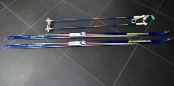 Pair Of Rossignol Touring AR Waxless System Ski's (Model No. R200) And Pair Of Ski Poles