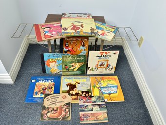 Assorted Collection Of Children Themed Books And Vinyl Records