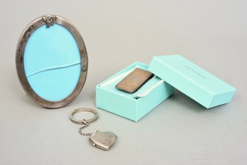 Tiffany & Co. Sterling Silver - Photo Frame, Money Clip And Heart Locket Key Ring
