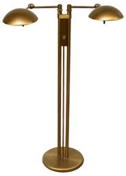 Postmodern Adjustable Two Light Brass Floor Lamp By Holtkoetter Luechten