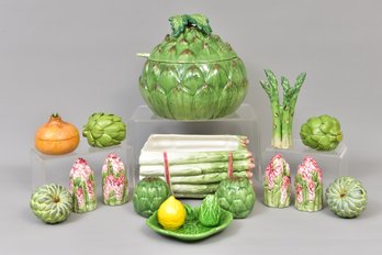 Collection Of 15 Asparagus Themed Tableware