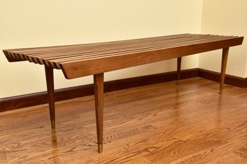 Mid-century Modern Danish Slat Wood Bench/table