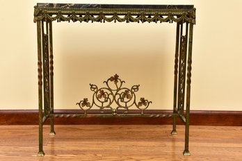 Iron Side Table With Marble Top