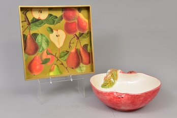 Michele Favolose Ceramic Bowl And Michel Design Works Tray