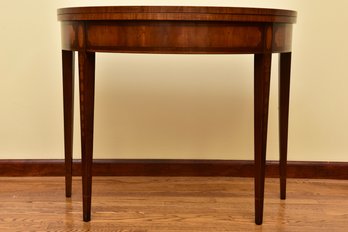 Demilune Inlaid Drop Leaf Table