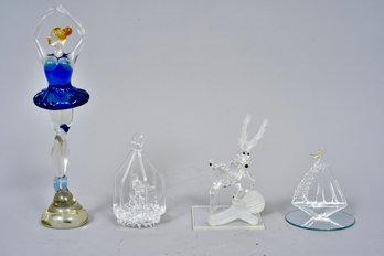 Collection Of Four Crystal Figurines