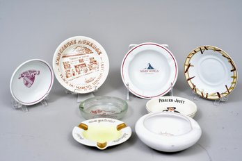 Collection Of Eight European Collectible Ash Trays