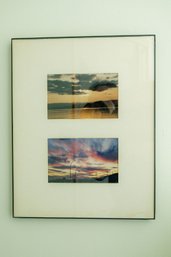 2 Sunset Photos In Double Frame With Thin Black Trim