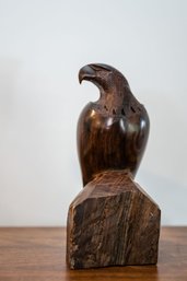 1960s MCM Inspired Artisan Carved Ironwood Eagle Sculpture