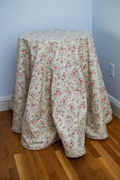 Black Metal Round Table With Optional Skirted Cover