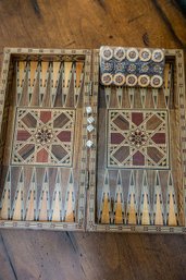STUNNING! Hand-made Turkish Backgammon Board With Additional Travel Board & Domino Set