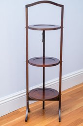 Pretty 19th C. English Mahogany Tiered Dessert Stand