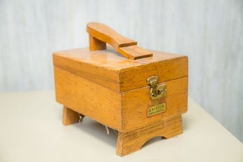 Vintage Griffin Shinemaster Shoe Shine Valet Box With Oak Finish