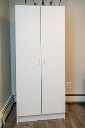 Freestanding White Laminate Clothes Cabinet Or Wardrobe