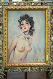 Fabulous Femme De Portrait Nude By French Artist, Eugene Leliepvre (1908-2013)