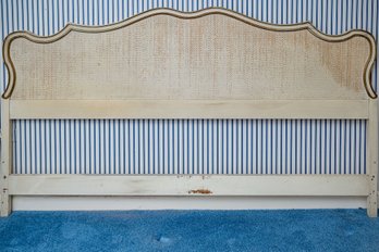 Vintage French Country Or Louis XVI Style Cane Headboard With Gold Leaf Trim