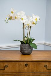 Blooming Faux Orchid Potted Plant