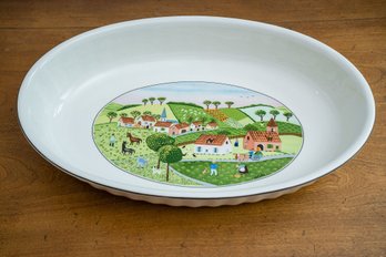Villeroy & Boch Design Naif Platter Or Casserole Dish With Rustic Folk Art Scene
