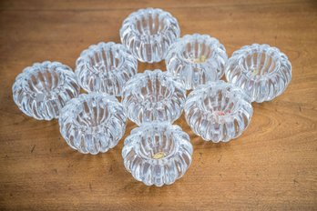 Set Of 9 Dansk Lead Crystal Sea Urchin Candle Holders