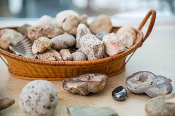 A Curated Collection Of Special Rocks, Geodes, Fossils And Shells