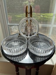 Waterford Lismore Pattern Wine Coasters, 3 In Beautiful Condition