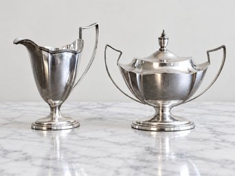 Gorham 'Plymouth' Sterling Silver Creamer & Covered Sugar Bowl