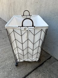 Sweet Metal Laundry Basket On Casters