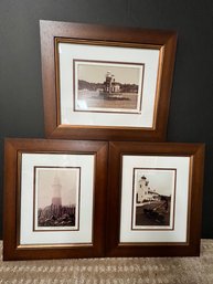 Set Of 3 Matching, Signed, Numbered, Stanley Julian Photographs Of Long Island Lighthouses
