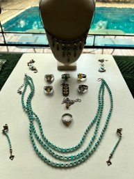 Opal, Turquoise, Sterling Silver