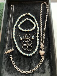 Sterling Silver With Pearls, Aquamarine Beads, And Spun Silver What A Pretty Lot!