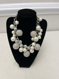 Chunky Pearls & Silver Balls Necklace