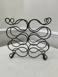 Wrought Iron Scrollwork Wine Rack For 6 Bottles