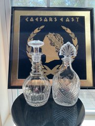 Stuart England Decanter, 10 1/2', Decanter W/Ceasare, 10', Needlepoint 19' W X 18'h