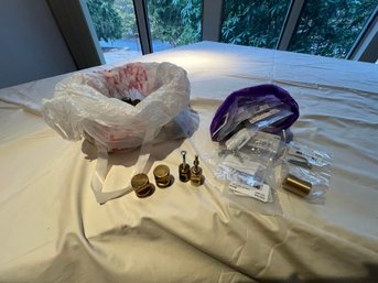 About 20 Lbs Of Brass Cabinets Pulls! Some NIB Some Used, Cood Condition