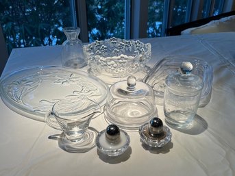 Clear, Wheel Cut, Frosted Glass Lot,