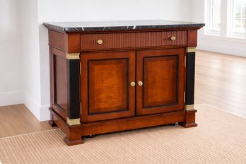 LEDA Marble Top Sideboard / Server With Felted Silverware Drawer - Westport