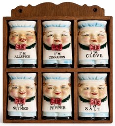 Vintage 1950s Royal Sealy Japan Happy Chef Spice Rack
