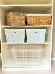 2 Cloth Containers, 2 Baskets & One Metal Container