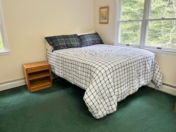 Twin Size Mattress & Base Plus Wooden Nightstand