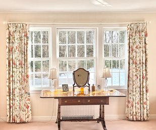 Set Six Custom Floral Jim Thompson Lined Drapery Panels