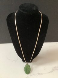 Jade Fish Pendant On Sterling Silver Chain #8