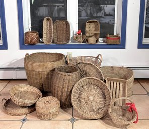 Mixed Group Of Woven Baskets