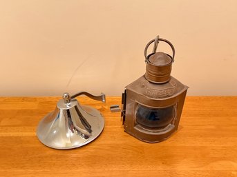 Reproduction Brass Lantern And Bell