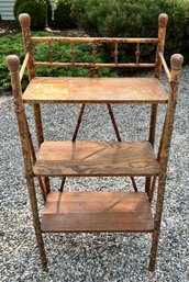 Vintage Three Tier Bamboo Shelf
