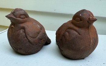 Two Cast Iron Birds
